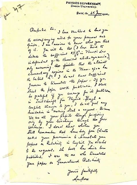 Albert Einstein’s letter to Jawaharlal Nehru.